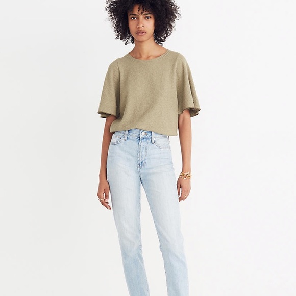 Madewell Texture & Thread Flutter-Sleeve Top - Picture 2 of 9